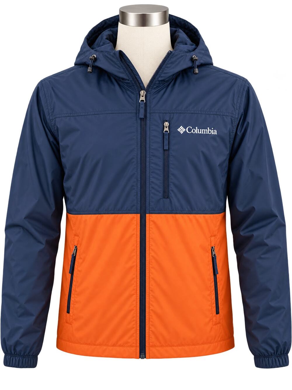 Columbia Morning View Windbreaker Jacket - Navy Orange - Men's S